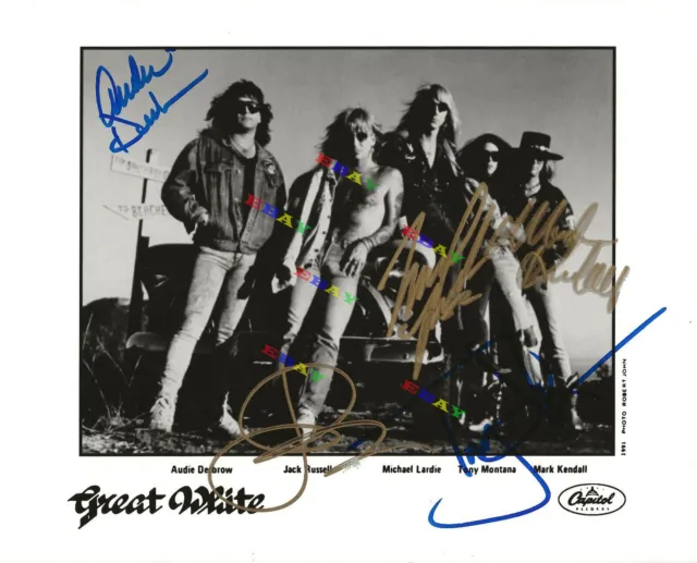 Great White band Autographed  signed 8x10 Photo Reprint