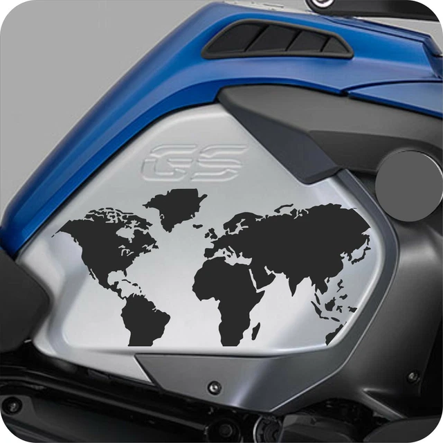 Lot 2 Autocollants Flancs Réservoir Compatible BMW R 1250 GS Adventure Rallye - Noir/Bleu/Rouge Design Officiel