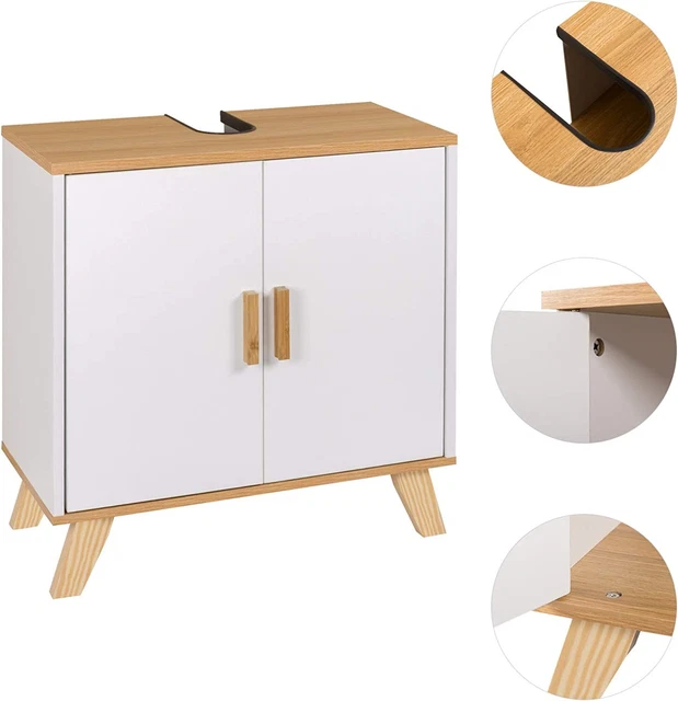 Badmöbel Waschbeckenunterschrank Badschrank Unterschrank Weiß Hochglanz