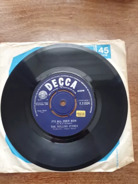 The Rolling Stones – It's All Over Now Decca-45-GD 5060 Greece 1964