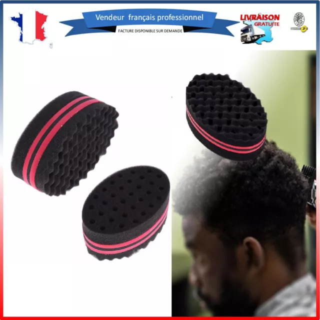 Brosse magique Double face Eponge pour cheveux naturels Boucles afro