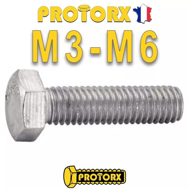 VIS À MÉTAUX TÊTE HEXAGONALE ENTIÈREMENT FILETÉE M3 à M6 | Lot 10 à 50pcs | INOX