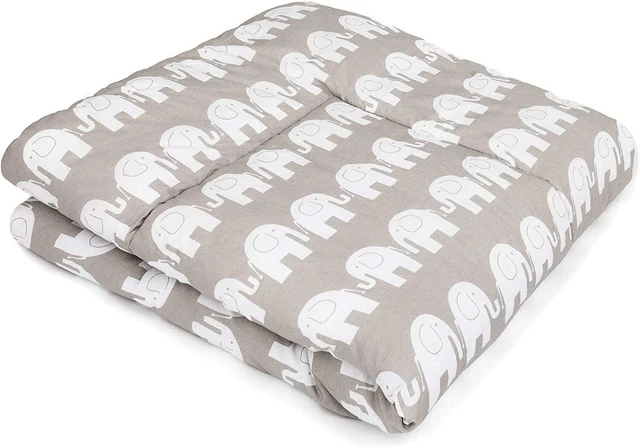 SWADDYL Bébé Tapis D'Éveil Éléphant Gris Couverture Douce Tapis de Jeux 120x120