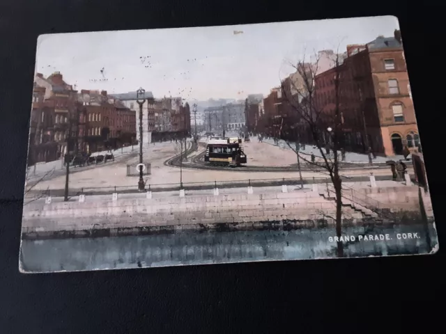 Old postcard of Grand Parade, Cork, Co Cork Republic of Ireland posted 1905 AF