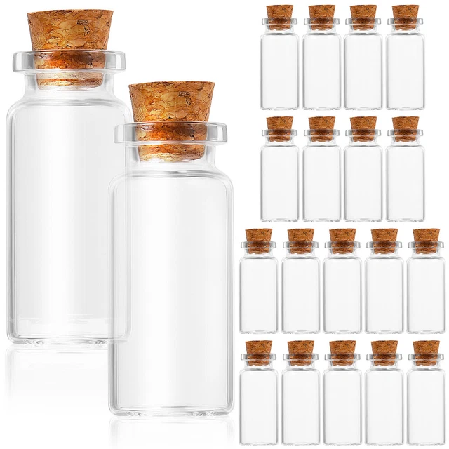 20 piezas botella de vidrio de corcho hágalo usted mismo botellas pequeñas de corcho