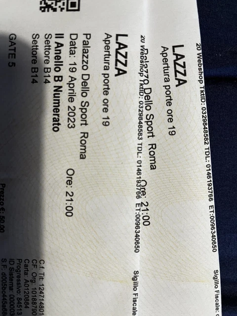 Biglietto Concerto Lazza Roma