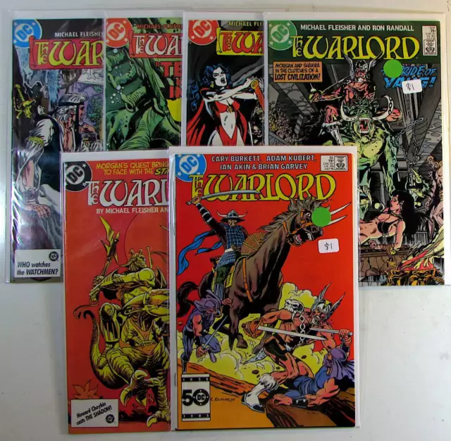 Warlord Lot of 6 #7,111,109,107,105,95 DC Comics (1985) 1st Print Comic Books