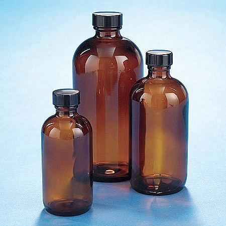 Kimble Chase 5123233C-26 Boston Round Glass Bottle,Amber,Pk12