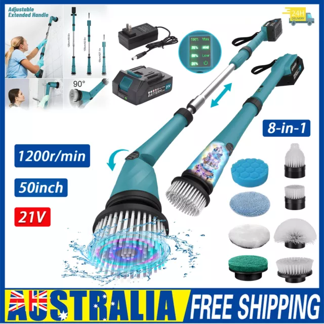 Electric Cordless Cleaning Brush Spin Scrubber Turbo Scrub Cleaner for Bathroom