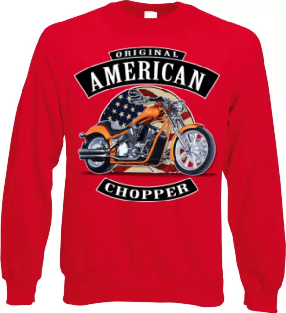 Felpa Rossa Honda Moto Biker Chopper - Vecchio Motivi di Scuola Modello