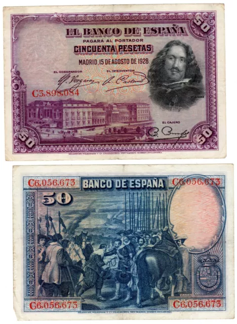 Espagne SPAIN ESPANA Billet 50 PESETAS 1928 P75 BON ETAT