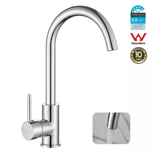 WELS Kitchen Mixer Tap 360° Swivel Basin Faucet Sink Laundry Spout Brass Chrome