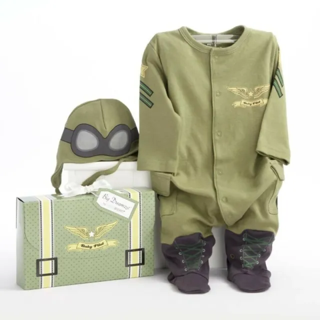 Baby Aspen Big Dreamzzz Baby Military Pilot 2-Piece Layette Costume Gift Set
