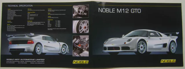 Noble M 12 GTO 2003 Original UK 4 page Sales Brochure