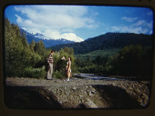 1949 Mt Baker From Glacier View 35mm Color Slide Photo Whatcom County WA old