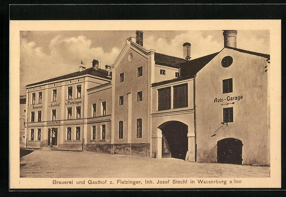 AK Wasserburg a. Inn, Brauerei und Gasthof zum Fletzinger