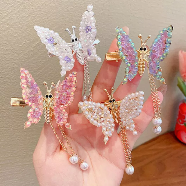 Pearl Tassel Butterfly Hair Clip Shaking Move Wing Clip Hair Accessories Cute