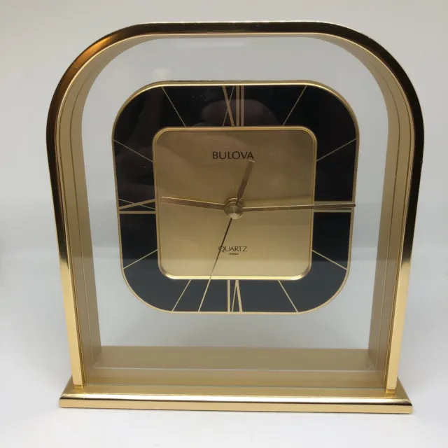 BULOVA QUARTZ MANTEL clock Mid Century Modern $14.50 - PicClick