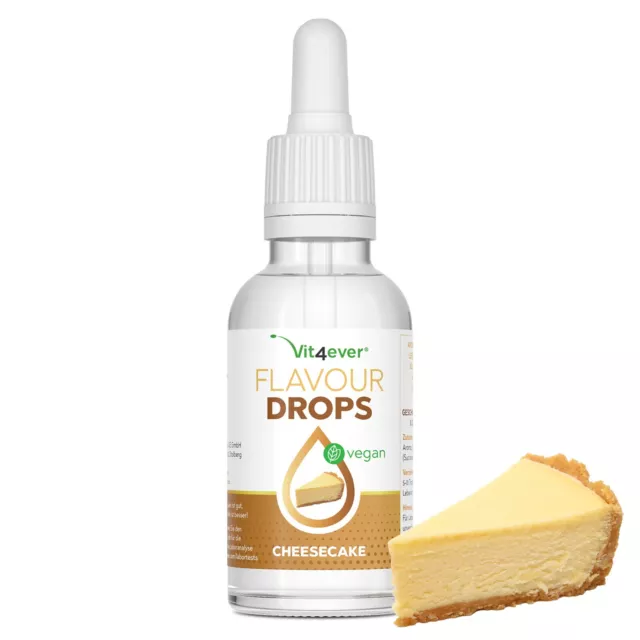 Flavour Drops - 50 ml / 100% vegan o. Kalorien - Aroma-Tropfen Cheescake