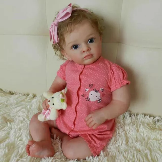 Reborn Baby Dolls Realistic Vinyl 3D Painted Skin Toddler Newborn Lovely Girl 2