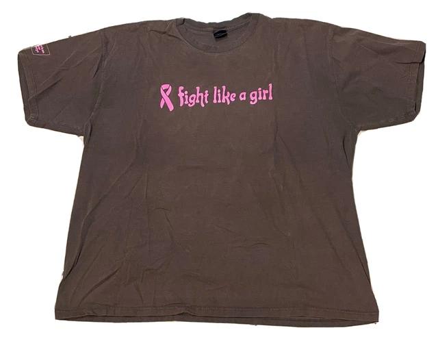 American Cancer Society Fight like a Girl shirt adult 3Xl short sleeve brown