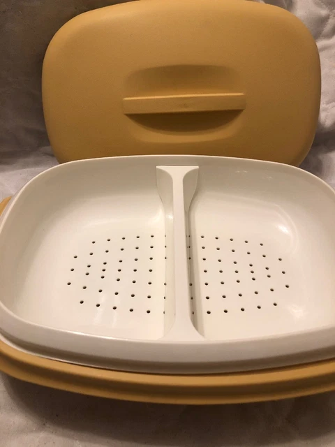 Tupperware Vegetable Rice Steamer Strainer Casserole Bowl 12" x 8" x 4" (4PCS)