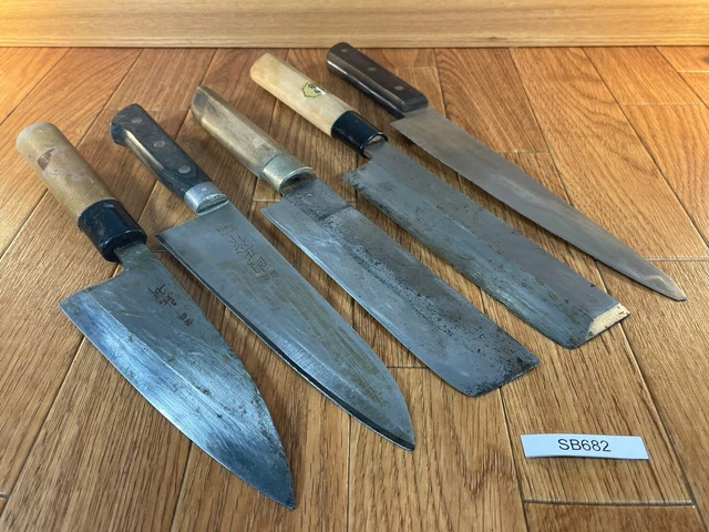 Japanese Chef's Kitchen Knife Set 5 Piece GYUTO USUBA DEBA SANTOKU Japan SB682