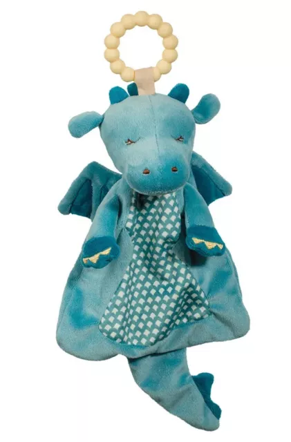Douglas Baby Dragon Teether Demitri Plush Toy Stuffed Animal Silicone Blue NEW