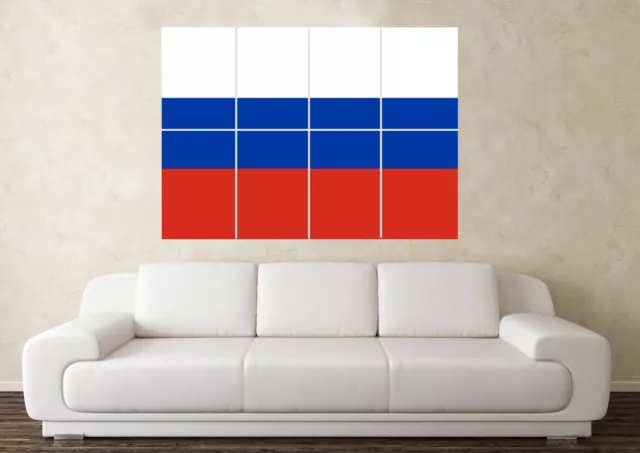 Russia Country Flag Wall Art Poster Birthday Fathers Day Christmas Present Gift