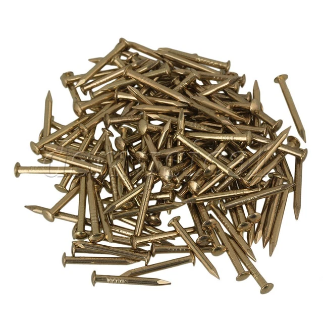 100pcs 15mm Archaize Furniture Brass Miniature Nail with Round Head Brass 7