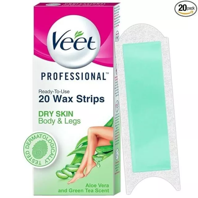 Veet Kit de tiras depilación profesional para piel seca, 20 tiras | Gel...