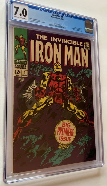 Iron Man #1, CGC 7.0, Original Owner.  Big Premiere Issue!