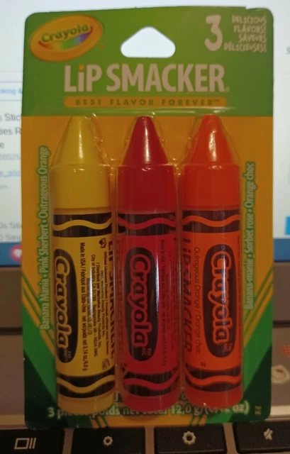 Lip Smackers 3 Pack Crayola Crayon Lip Balm Assorted Flavors
