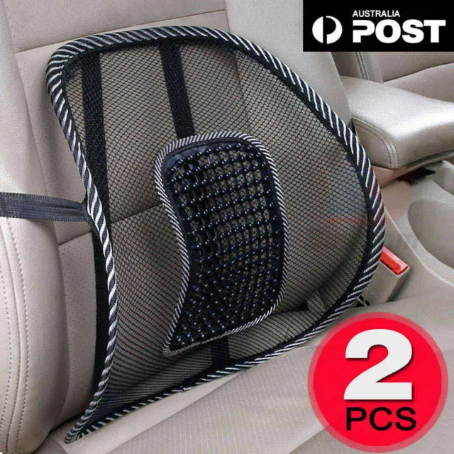 2x Mesh Back Rest Lumbar Support Office Chair Van Car Seat Home Pillow Cushion