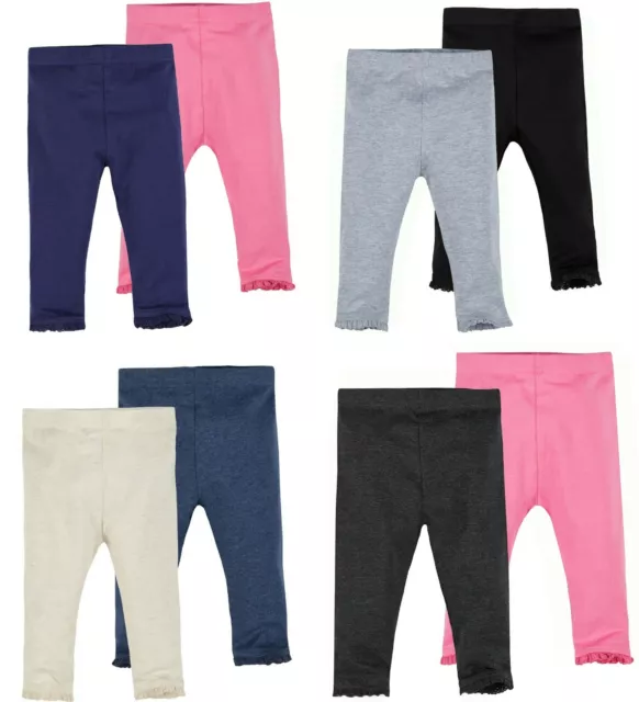 Girls Leggings Baby Girl Leggings Bottoms Trousers 2 Pack 3 Mths-13 Yrs