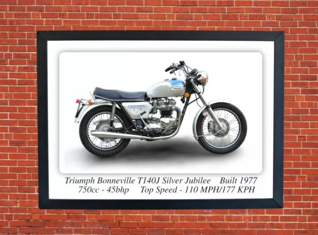 Triumph T140J Bonneville Silver Jubilee - A3 Print Poster on Photographic Paper