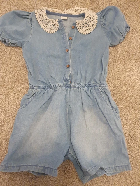 Girls Denim clothes Bundle Age 5-6 Playsuit Dress And Shorts River Island Next 5
