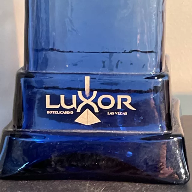 Luxor Hotel/Casino Las Vegas Souvenir Blue Drinking Glass 9”