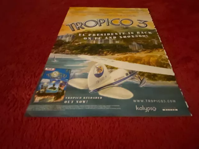 Pad55 2 Page Game Advert 12X18 Tropico 3 Xbox & Pc Dvd Games For Windows