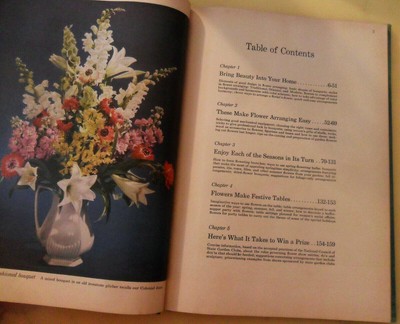 Vintage Better Homes & Gardens Flower Arranging BOOK 1957, Green Gold Hardcover 5