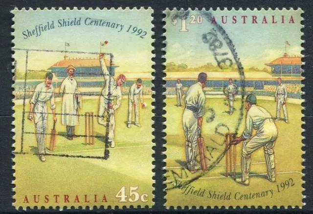 1992 Australia Centenary Of Sheffield Shield Cricket Set Of 2 Good To Fine Used