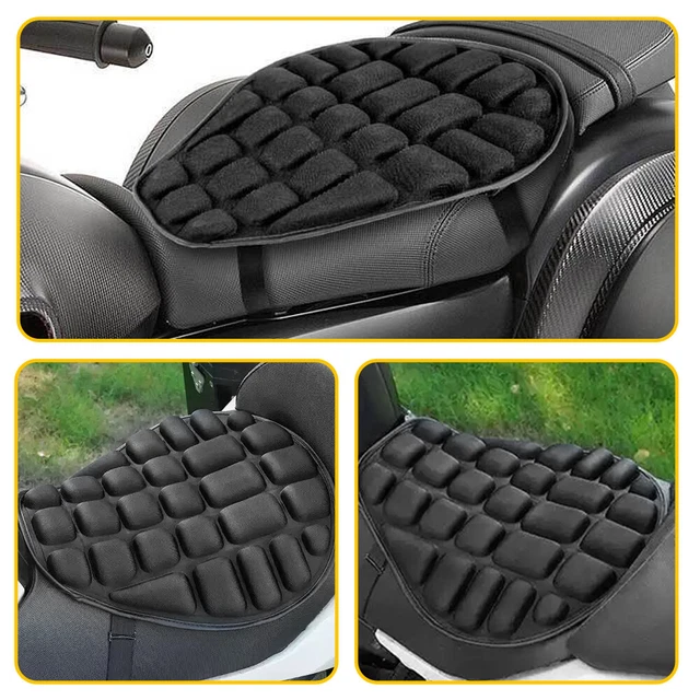 Fits For Motorcycle Black Lycra Comfort Seat Cushion Cover Shock Absorb Pad