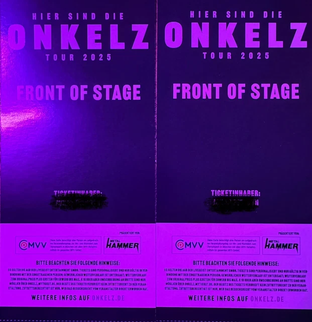 BÖHSE ONKELZ TOUR 2025 - München Olympiahalle - 09.12.2025 - 2x FoS