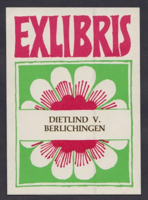 Exlibris für Dietlind V. Belichingen / Blume flower flowers Blumen