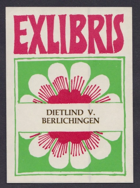 Exlibris für Dietlind V. Belichingen / Blume flower flowers Blumen