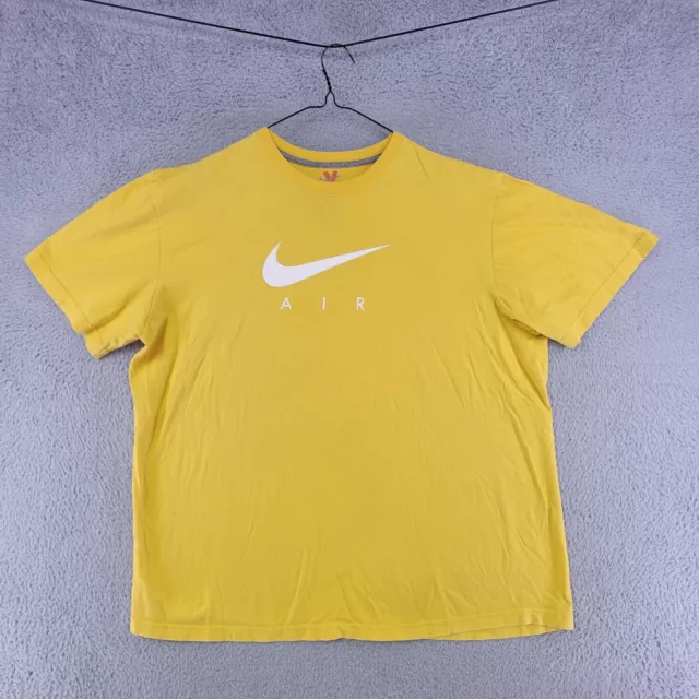 Nike Air Shirt Mens 3XL XXXL Yellow Athleisure T Shirt Swoosh Short Sleeve
