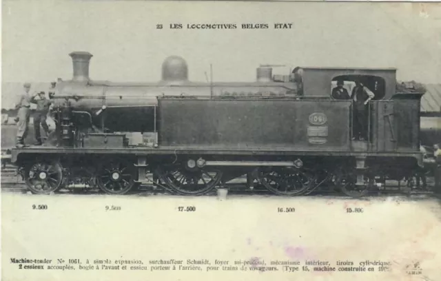 CPA Fleury - Chemins de fer de l'Etat Belge - Locomotive 1061  - Rare Série