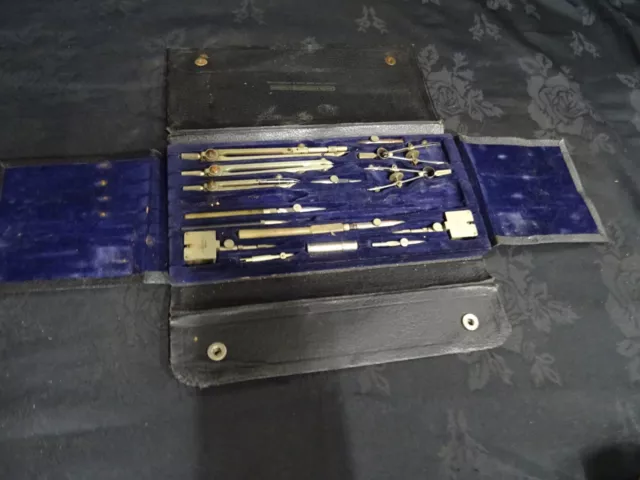 Vintage W Harling London Engineering Technical Drawing Draughtsman Compass Set
