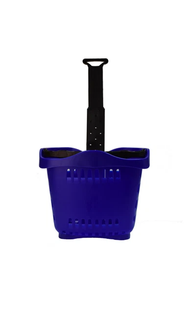 Rolling Blue Shopping Baskets - Set of 10