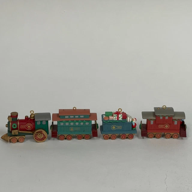 Hallmark Trains 1991 Christmas Tree Ornament Lot of 4